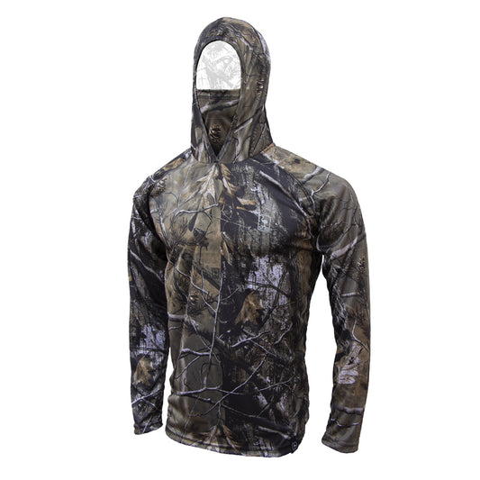 REMERA DE PESCA CON CAPUCHA CAMU BOSQUE